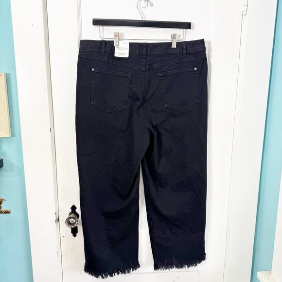 INC International Concepts Fashion Basics High Rise Crop Black Jeans Raw Hem NWT - Picture 7 of 14